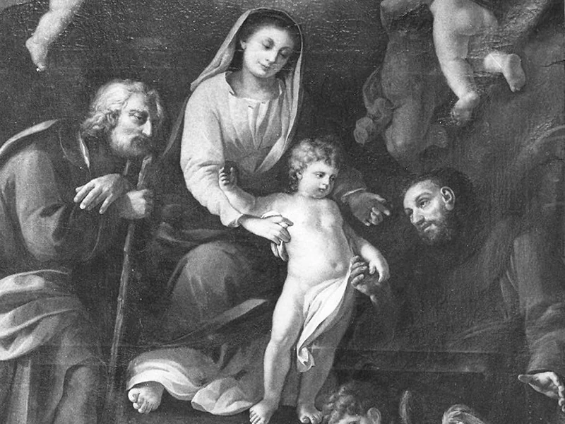 1766-Antonio Savazzini - Sacra Famiglia con San Francesco - Oratorio di S. Maria delle Grazie, Parma